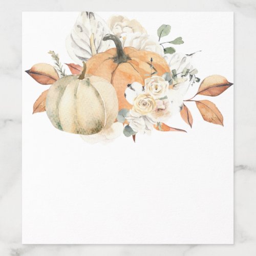 Modern Autumn Watercolor Pumpkins  Flowers  Envelope Liner