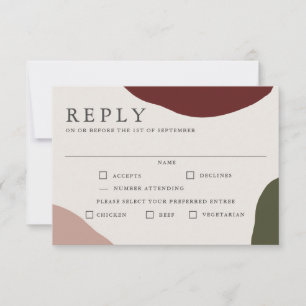 Modern Autumn Wedding RSVP with Meal Selection