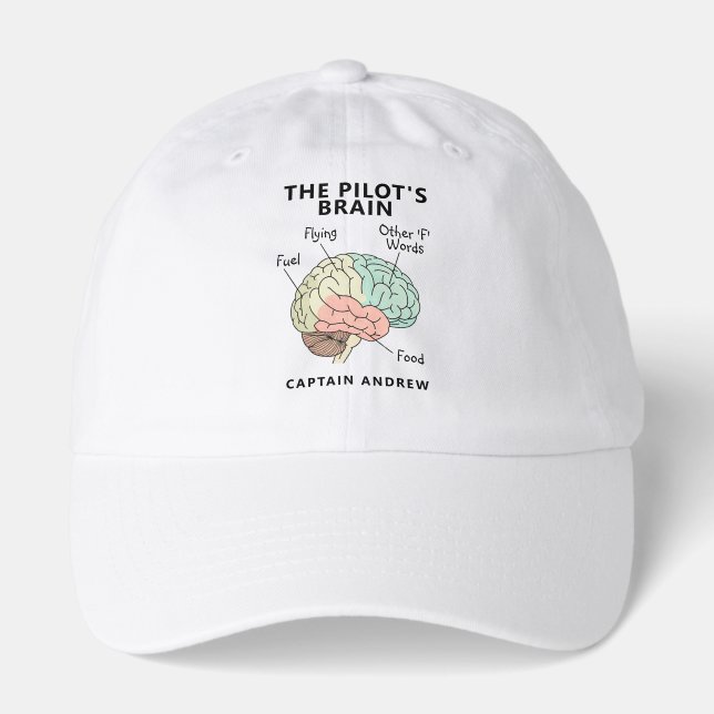Modern Aviation Pilot Name | Pilots Brain Part Hat (Front)
