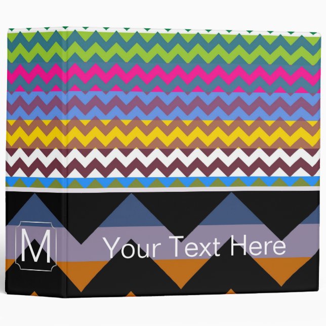 Modern Aztec Chevron Zigzag Binder (Front/Spine)