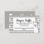 Modern Aztec Gray & White Llama Diaper Raffle Enclosure Card (Front/Back)