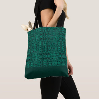 Modern Aztec Mexican Teal Tribal Print Tote Bag