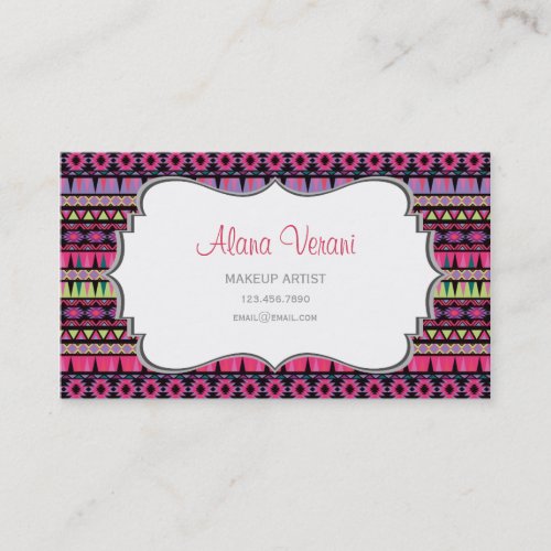 Modern Aztec Pattern Business Card Templates