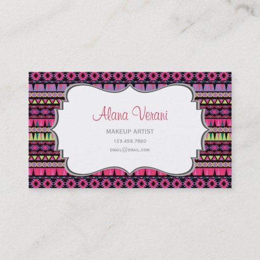 Customizable Modern Aztec Pattern Business Card Templates