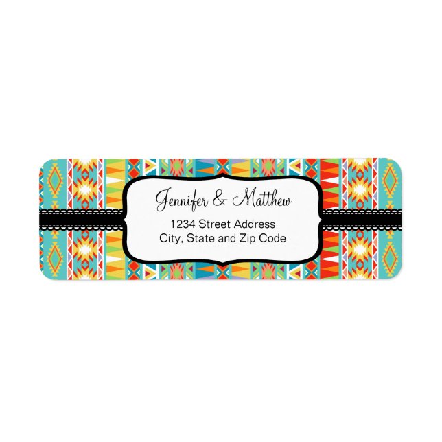 Modern Aztec Pattern Label (Front)