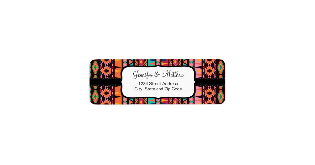 Modern Aztec Pattern Label | Zazzle