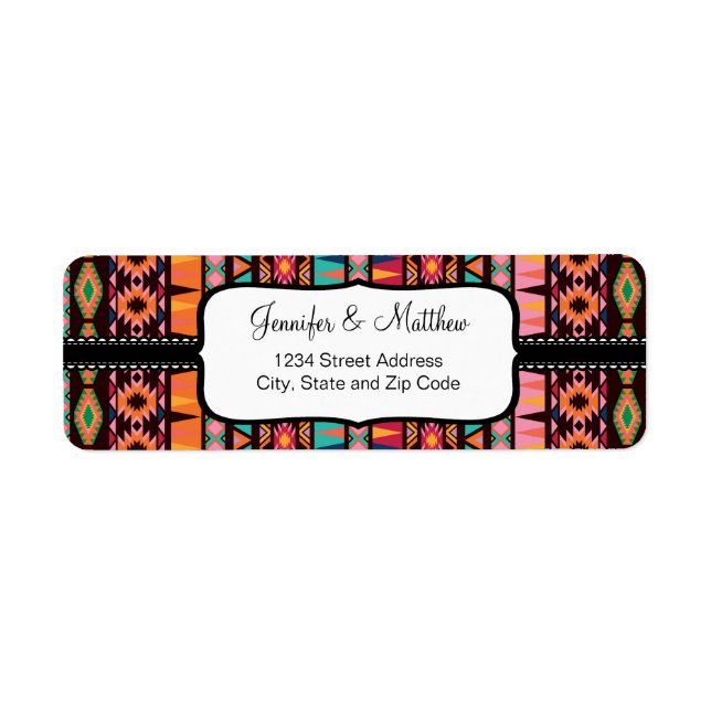 Modern Aztec Pattern Label (Front)