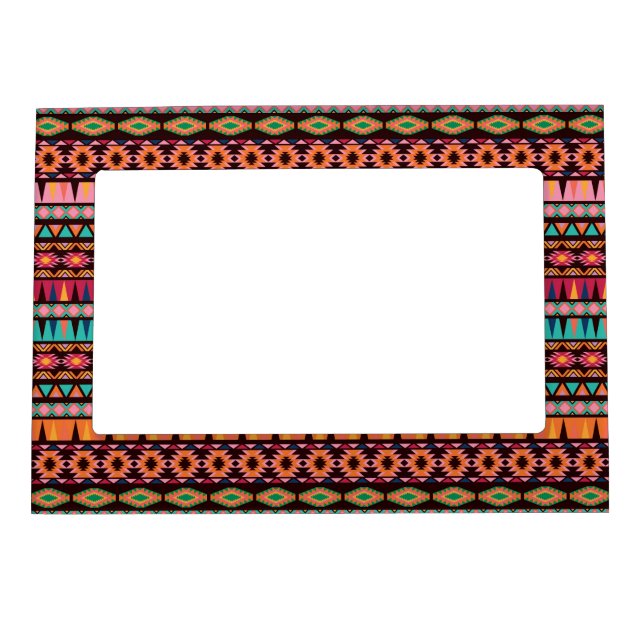 Modern Aztec Pattern Magnetic Picture Frame (Front)