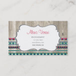 Modern Aztec Pattern On Wood Business Card at Zazzle