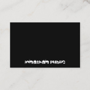 Modern B&W Elegant Distressed Text Black And White Business Card
