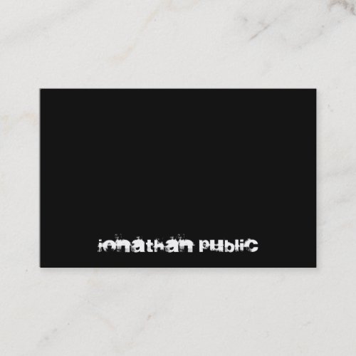 Modern BW Elegant Distressed Text Black And White Business Card