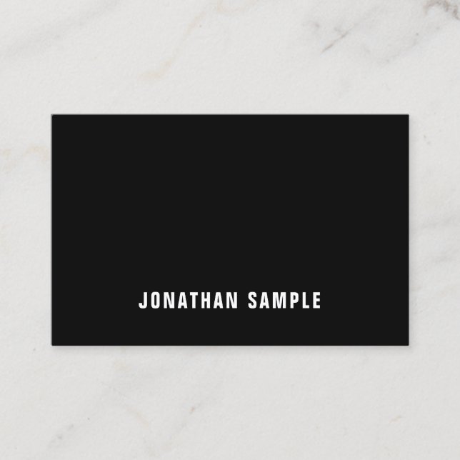 Modern B&W Plain Elegant Professional Minimalist Business Card (Front)
