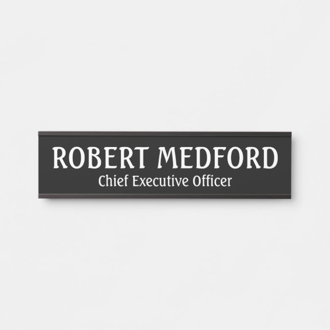 Modern B&W Professional Door Sign Name Plate (Front)