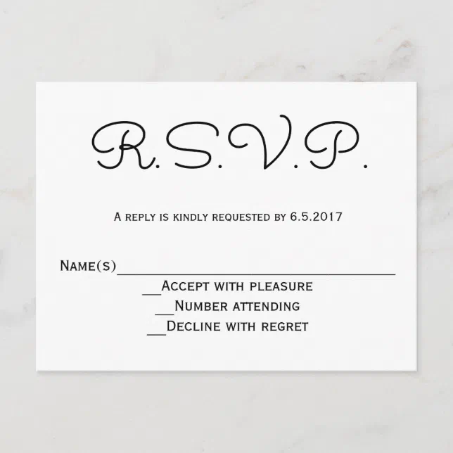 Modern B&w Wedding Rsvp Cards | Zazzle