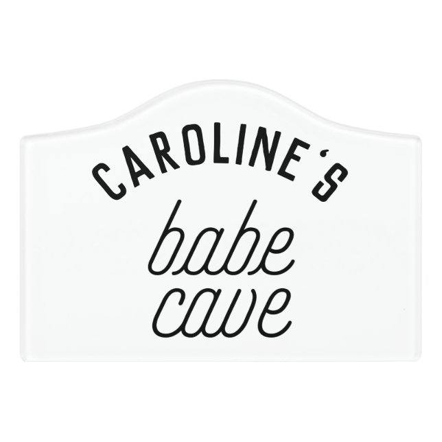 Modern Babe Cave Custom  Door Sign (Small Crest Front)