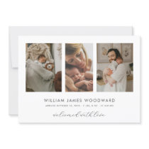 Modern Baby 3 Photo Collage Birth Announcement