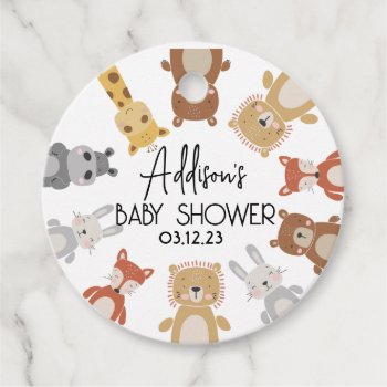 Modern Baby Animal Baby Shower Favor Tags by MakinMemoriesonPaper at Zazzle