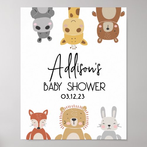 Modern Baby Animal Baby Shower poster