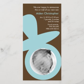 Modern Baby Announcement - Blue Pacifier by mazarakes at Zazzle