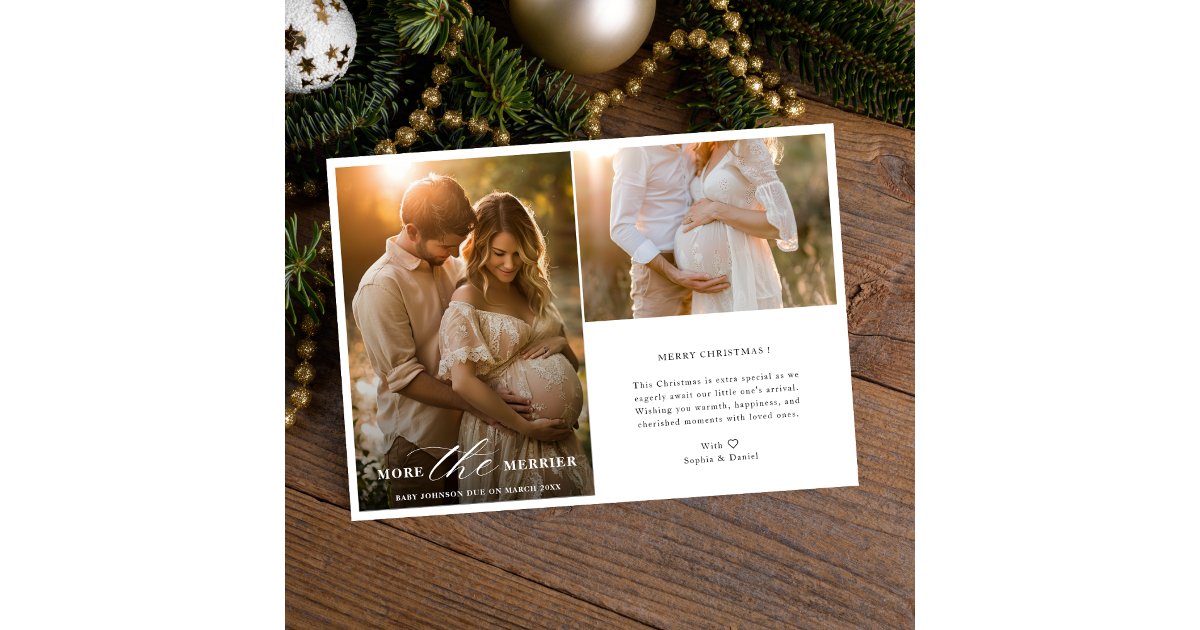 Modern Baby announcement Christmas Photo Card Zazzle — free download