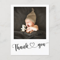 Modern Baby Birth Announcement Photo Thank Postcard