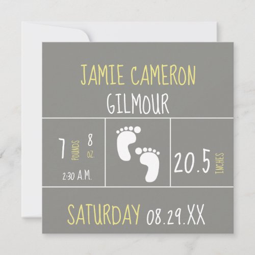 Modern Baby Birth Announcement with Photo