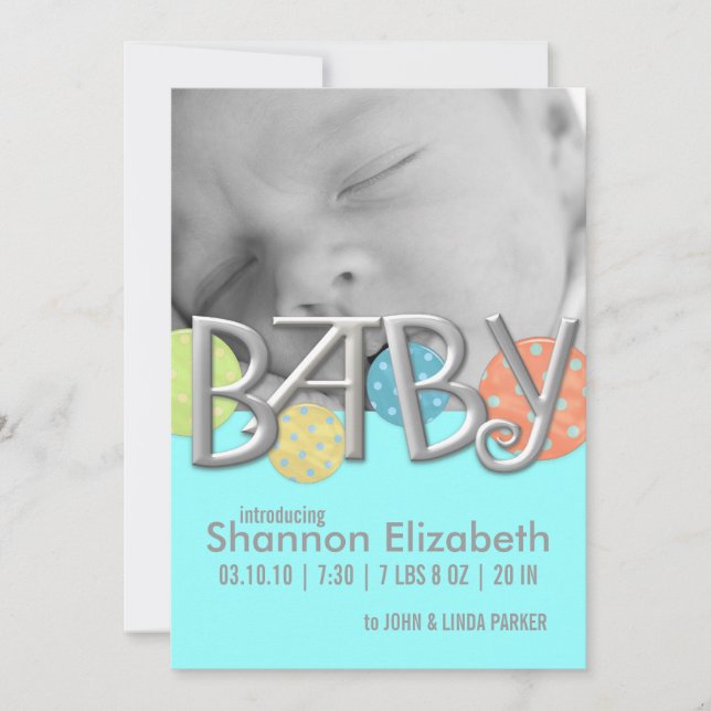 Modern Baby Birth Announcements (Front)
