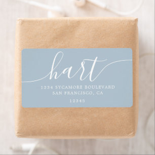 Modern Baby Blue Script Family Return Address Label