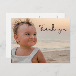 Modern Baby Boy 1st Birthday Thank you  Postcard