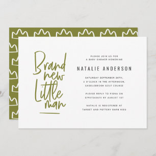 Modern baby boy shower party invitation