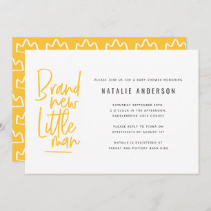 Modern baby boy shower party invitation