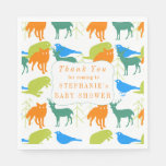 Modern Baby Boy Woodland Creatures Shower Napkins