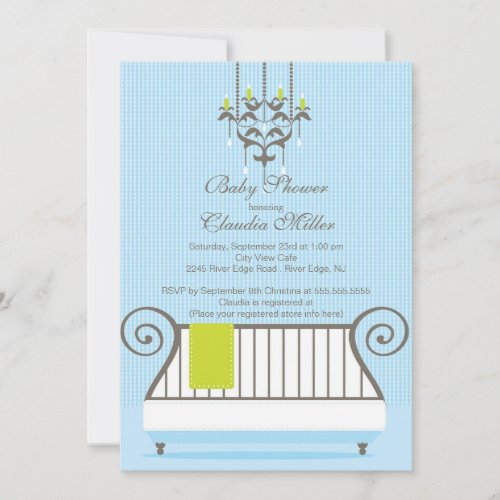 Modern Baby Crib Baby Shower Invitation