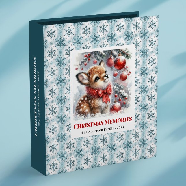 Modern baby deer snowy forest kids 3 ring binder (Modern baby deer snowy forest kids ring binder

)