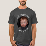 Modern Baby Face Personalized Child Photo Grandpa  T-Shirt