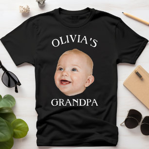 Modern Baby Face Personalized Child Photo Grandpa T-Shirt