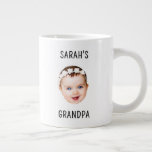 Modern Baby Face Photo For Grandpa Birthday Giant Coffee Mug<br><div class="desc">Baby Face Photo For Grandpa Birthday,  Baby Face Coffee Mug,  Grandpa Gift,  Custom Face Mug For Fathers Day</div>