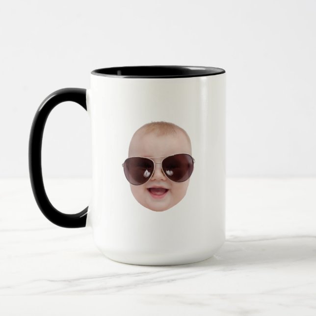 Modern Baby Face Photo For Grandpa Birthday Gift Mug (Left)