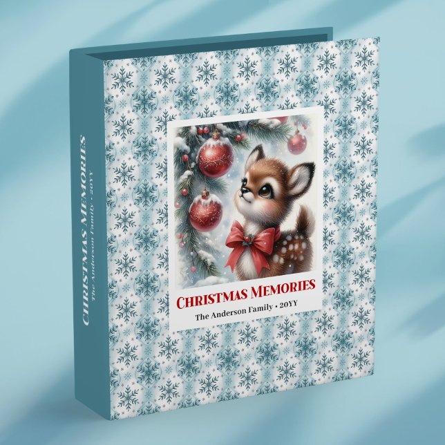 Modern baby fawn christmas scene kids memory album 3 ring binder (Modern baby fawn christmas scene kids memory album

)