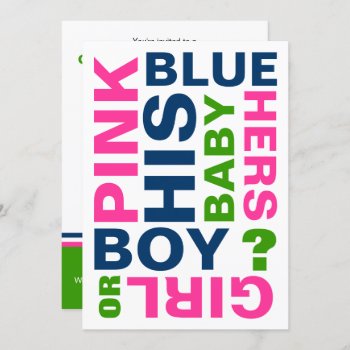 Modern Baby Gender Reveal Party Invitation by mazarakes at Zazzle