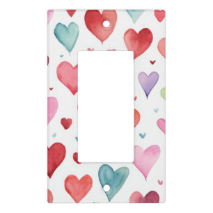 Modern Baby Girl Nursery Heart Pattern Light Switch Cover