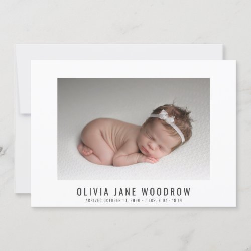 Modern Baby Girl Photo Collage Birth Announcement