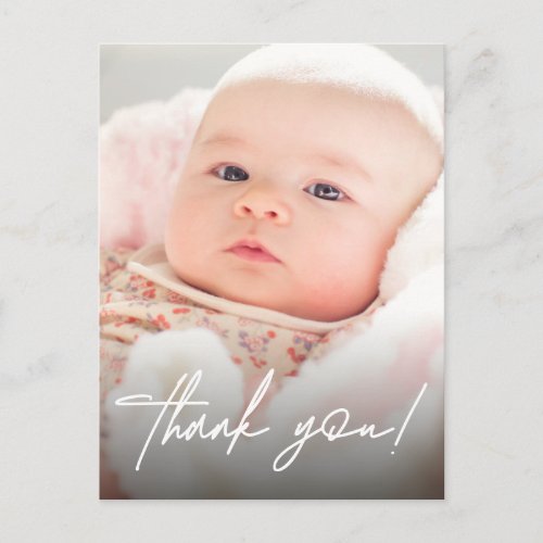 Modern Baby Girl Thank You with Photos Postcard