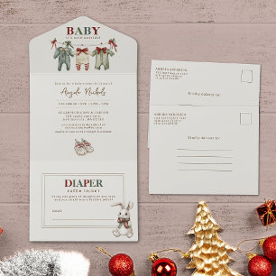 Modern Baby It's Cold Outside Winter Baby Shower All In One Invitation