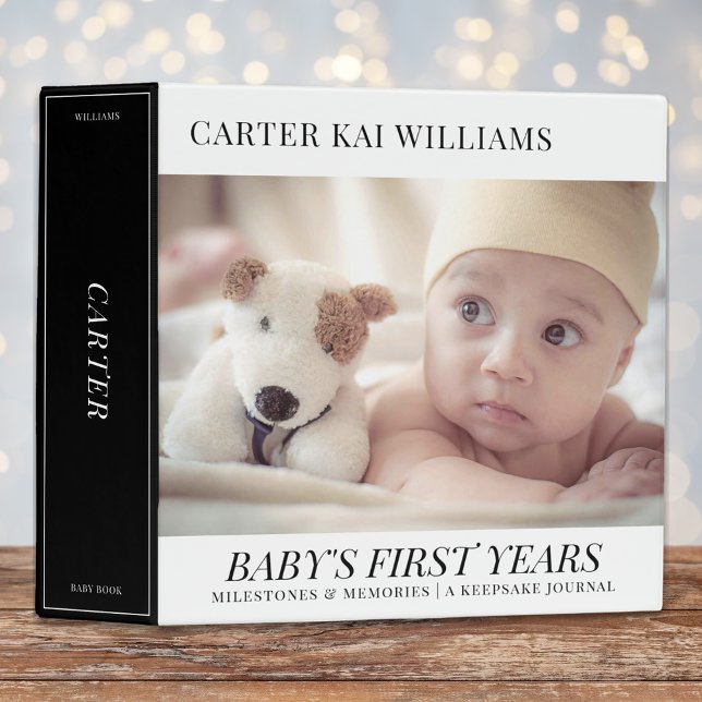 Modern Baby Keepsake Photo Template 3 Ring Binder (Creator Uploaded)
