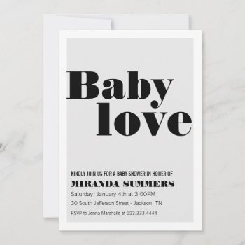 Modern Baby Love Design Baby Shower Invites by AllyJCat at Zazzle