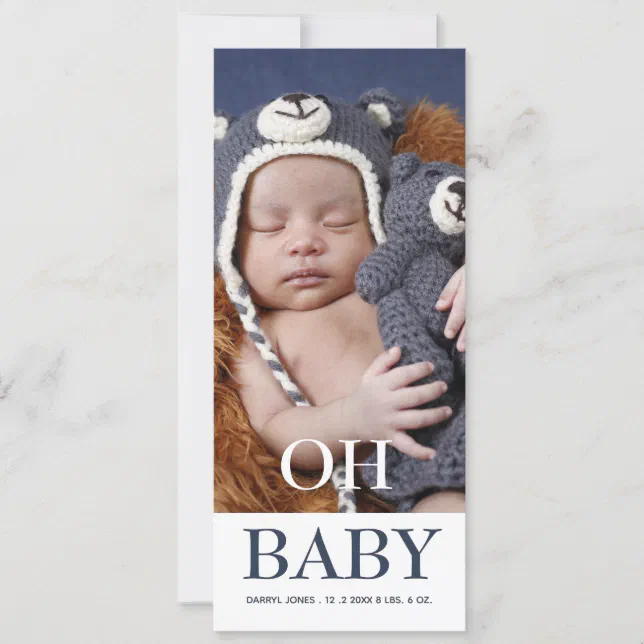 Modern Baby Photo Birth Announcement Zazzle