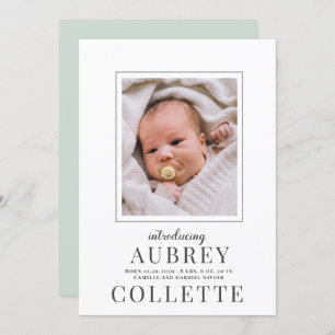 Modern Baby Photo Birth Announcement