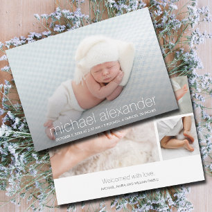 Modern Baby Photo Birth Announcement