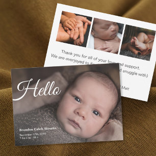 Modern Baby Photo Birth Announcement 
